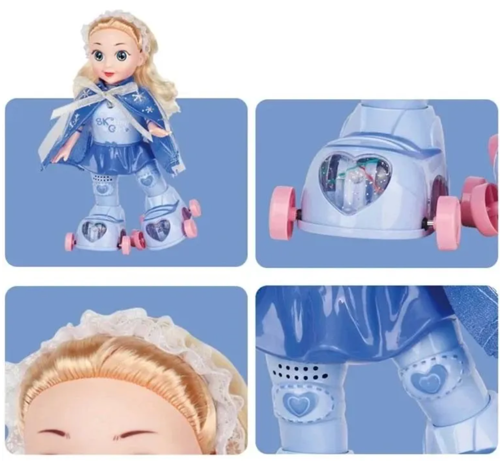 Muñeca Robot Princesa Patinadora con Patines | Juguete Interactivo Infantil