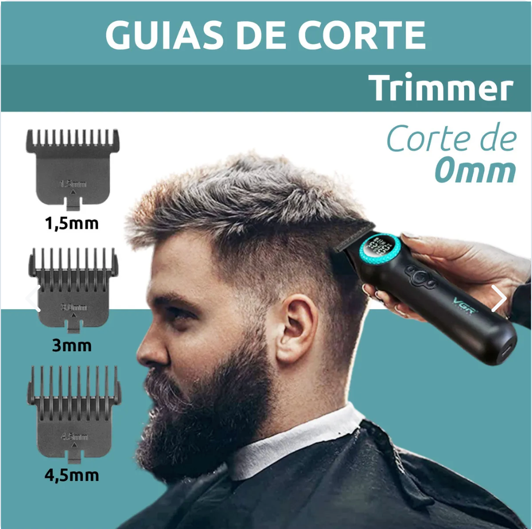 Trimmer Profesional VGR V-990 con Luz LED y Motor Turbo 8000 RPM